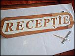 Reclama pe lemn gravata Receptie - aspect rustic-reclama-receptie-jpg